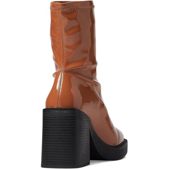 Kenneth Cole New York Women's Amber Ankle High Loafer Boot Chocolate Size 8.5 - Picture 3 of 6